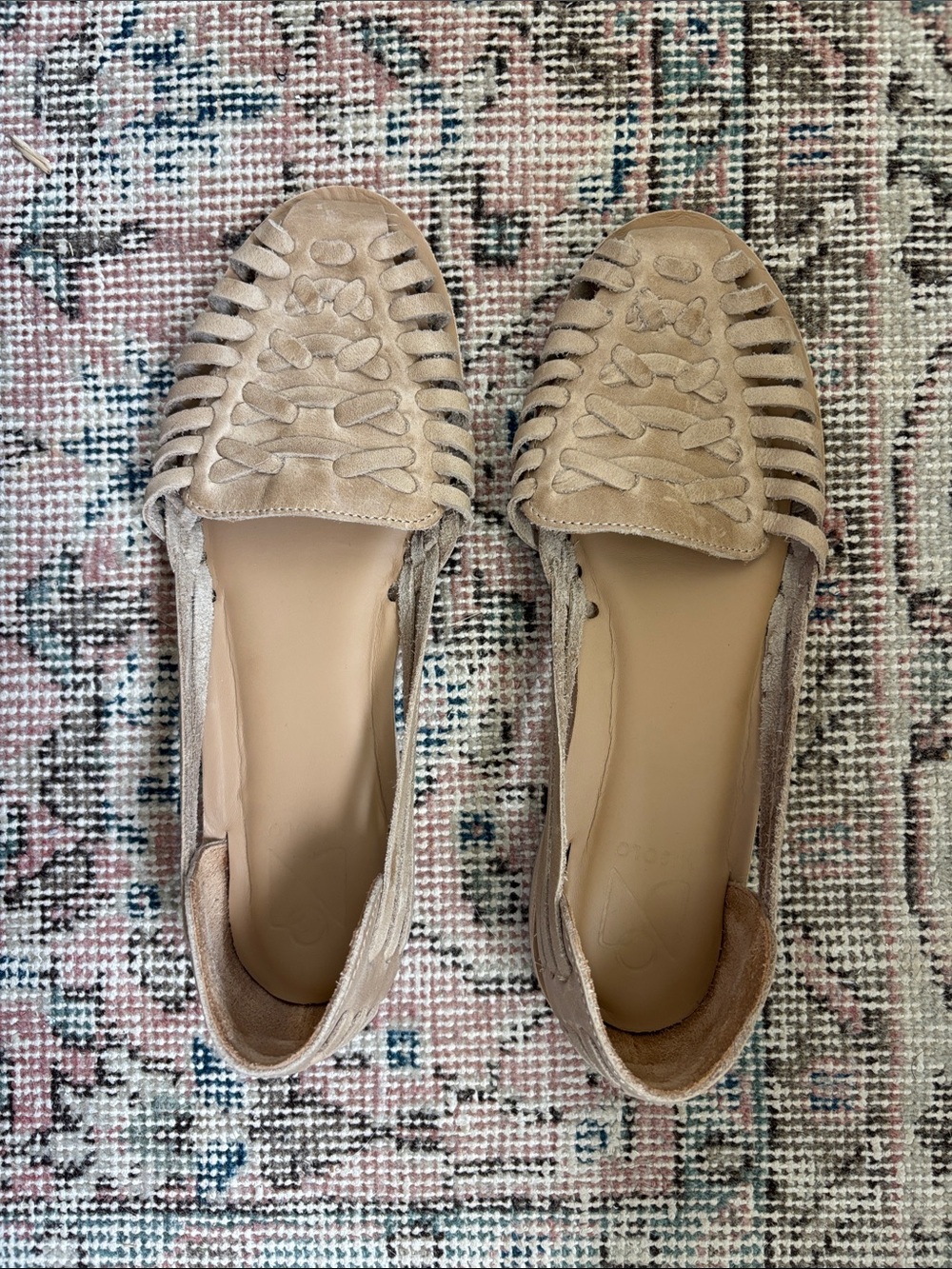Nisolo leather huarache sandals in Almond